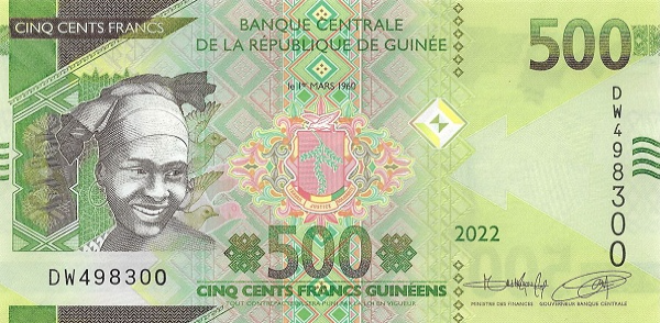 (890) ** PNew (PN52b) Guinea - 500 Francs (2022)